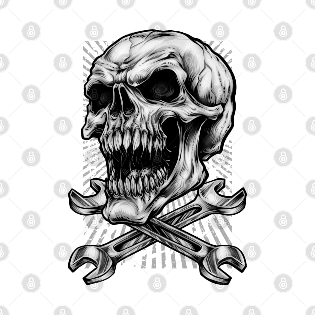 Mechanic Skull, Working class by TreehouseDesigns