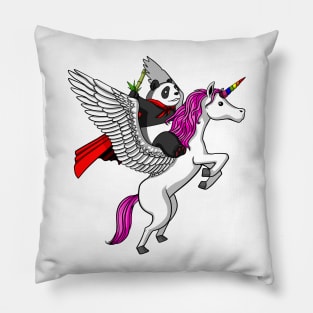 Panda Bear Riding Magical Unicorn Pillow