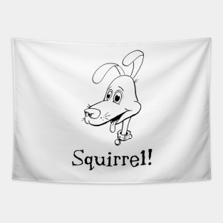 Excited Dog - Squirrel Original Pencil Sketch Tapestry