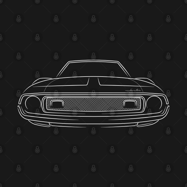 Front/Profile - 1973 AMC Javelin - stencil, white by mal_photography