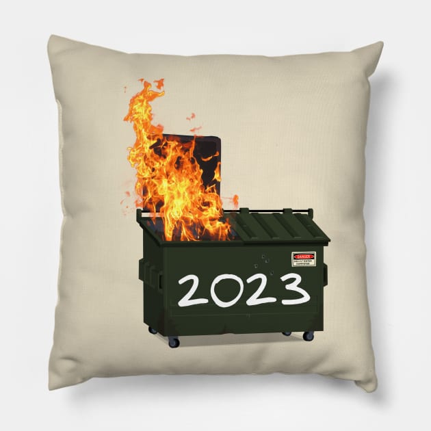 Dumpster fire 2023 Pillow by afmr.2007@gmail.com