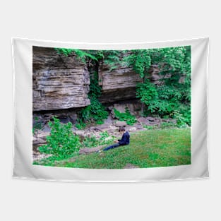 Boy With Rock Tapestry