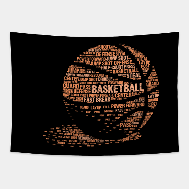 Basketball Lover Cool Basketball Text Gift For Basketball Player Basketball Tapestry