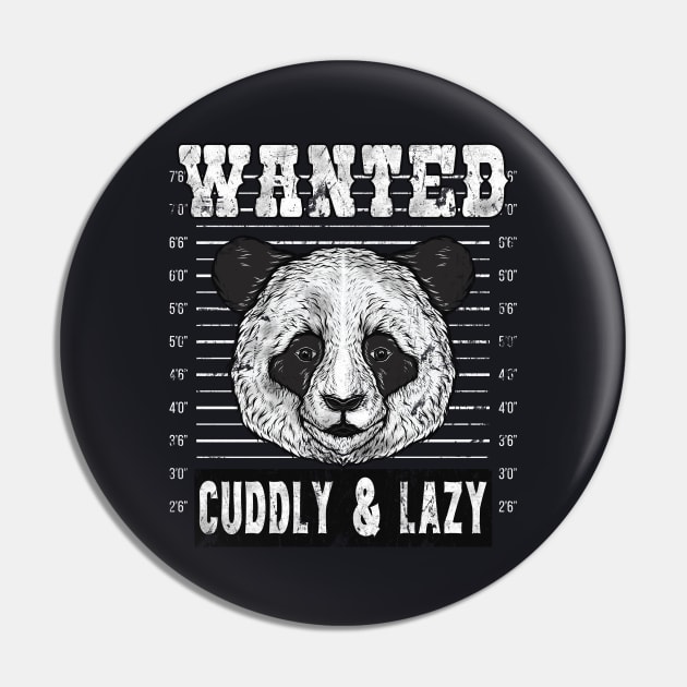 Wanted Panda Bear Mugshort funny Gifts Pin by Foxxy Merch