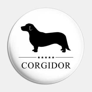 Corgidor Black Silhouette Pin