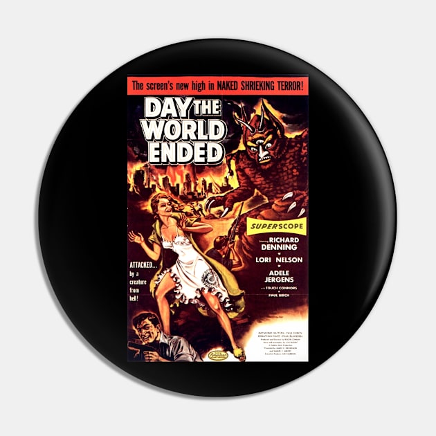 Classic Sci-Fi MOvie Poster - The Day the World Ended Pin by Starbase79