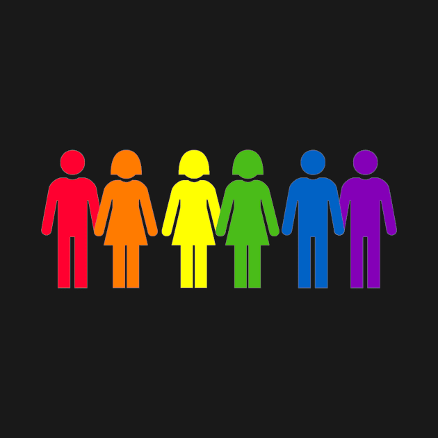 Gay Pride People Rainbow Flag LGBT by wbdesignz