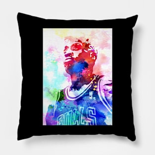 Dennis Rodman Watercolor Pillow