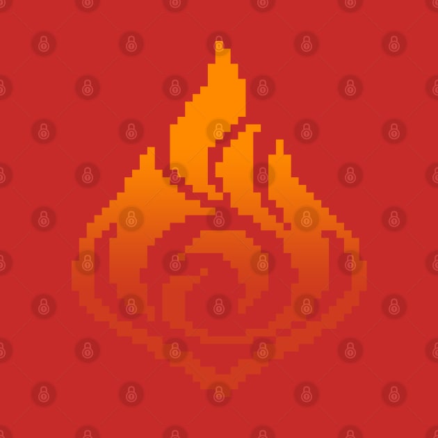 Pyro Elements Genshin Impact Pixel Art by grphc_dsg21