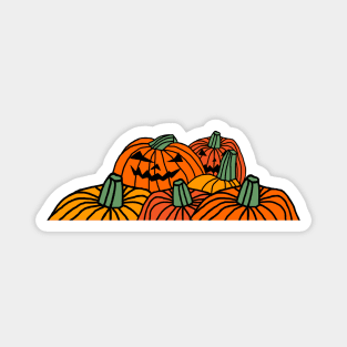 Spooky Pile of Pumpkins for Halloween Magnet
