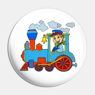 Boy Steam Engine Locomotive Pin