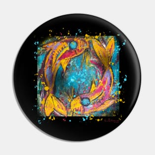 Koi Fish Yin Yang Abstract Pin