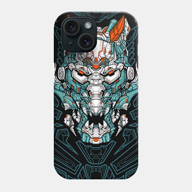 mecha wolfhead artwork Phone Case by eleazarion