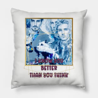 I know you better than you think (3 rock stars and dog) Pillow