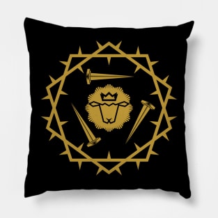 Lamb of God in a crown and framed with a crown of thorns Pillow