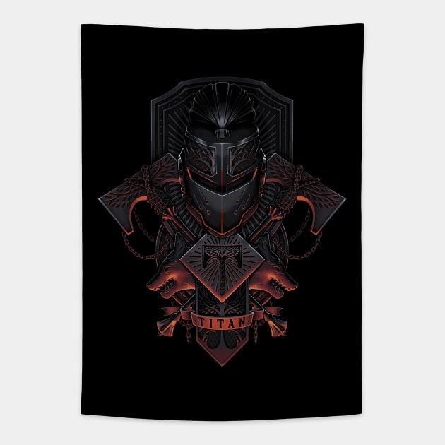 Iron Lord Titan Tapestry by IanPesty