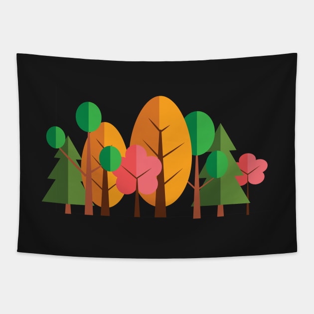 Autumn Trees Nature Forest Tapestry by bragova