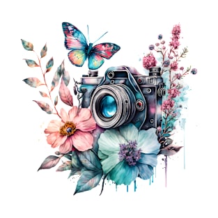 Spring Floral Camera T-Shirt