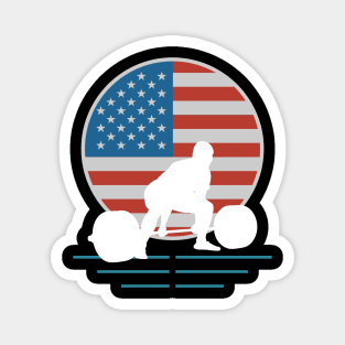 USA Flag Deadlift - Powerlifting Magnet