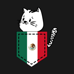 Patriotic Pocket Pussy - Cat Lover -  Mexican Patriot T-Shirt