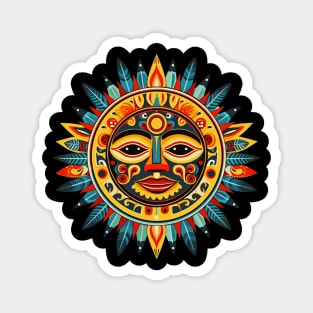 Native American Art Style Sun Mandala Magnet