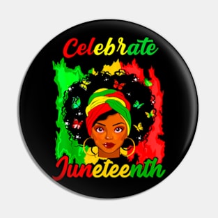 Juneteenth Afro Woman Black Queen African American Melanin Pin