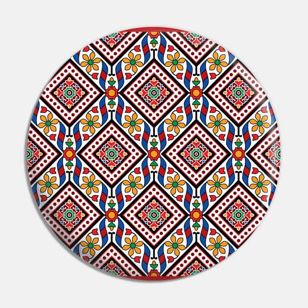 Traditional Ajrak Pattern Pin by Dezignmart
