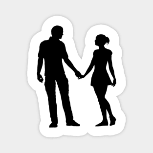 Eternal Embrace - Romantic Silhouette Couple Magnet