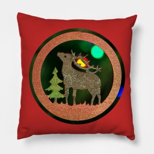 Decorated Christmas tree on blurred, sparkling and fairy background. Christmas decoration Pillow
