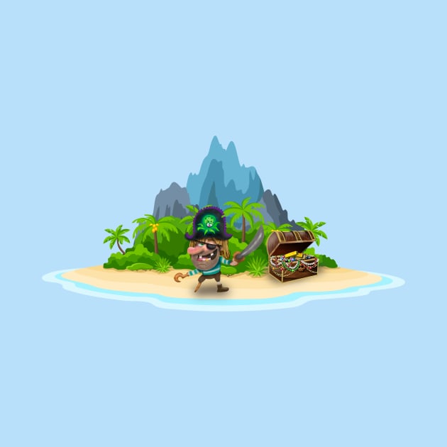 Pirate on a desert island by Paciana Peroni