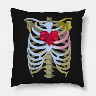 Halloween Skeleton Heart Pillow