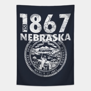 Nebraska State Flag Est 1867 Vintage Distressed Tapestry