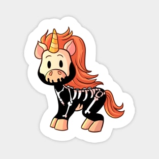 Cute Halloween Unicorn in Skeleton Costume Magnet