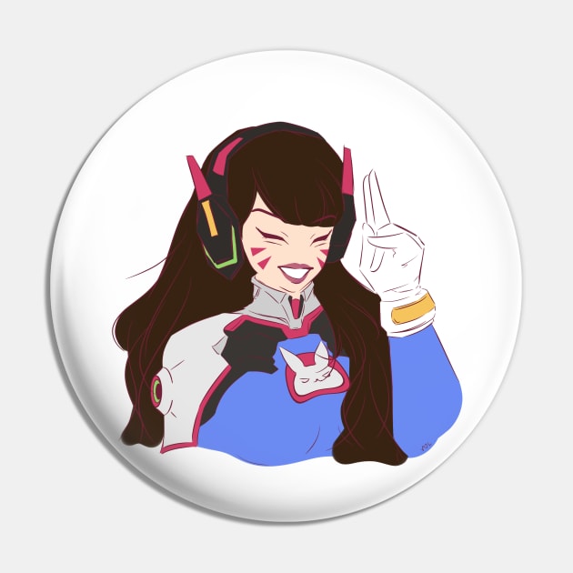 D.Va Spray (With White Backdrop) Pin by kxllvae