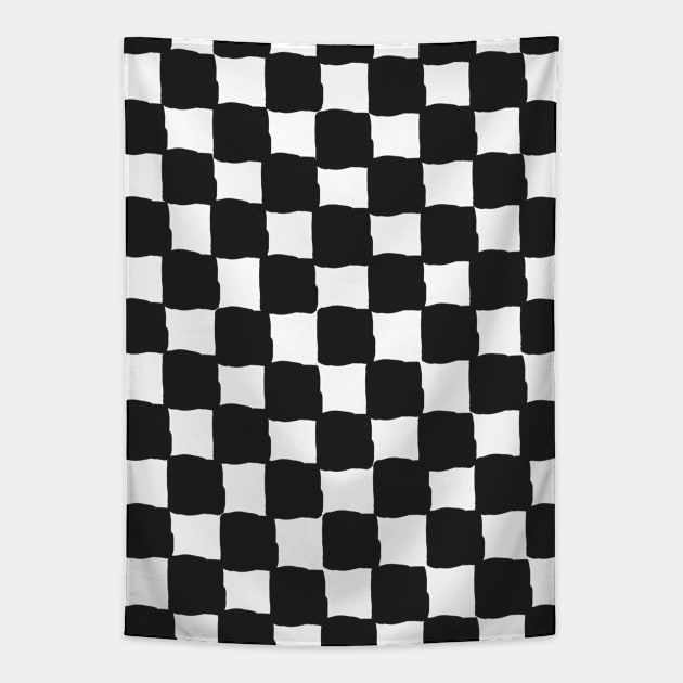 small checkered vintage black, Checkerboard Check Checkered, small checks, vintage black, cream and black, western, prairie, aesthetic, retro, vintage, cowboy Tapestry by blomastudios