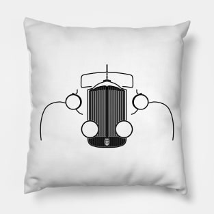 Packard Super Eight 1930s-1940s American classic car black outline graphic Pillow