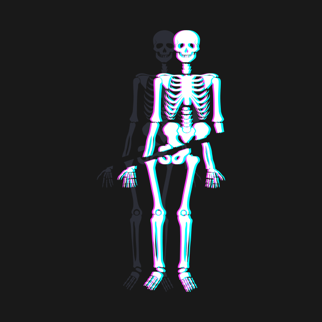 Spooky Skeleton - Vaporwave Aesthetic by MeatMan