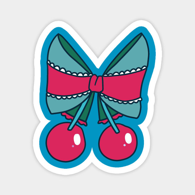 Cherry Bow Magnet by saradaboru