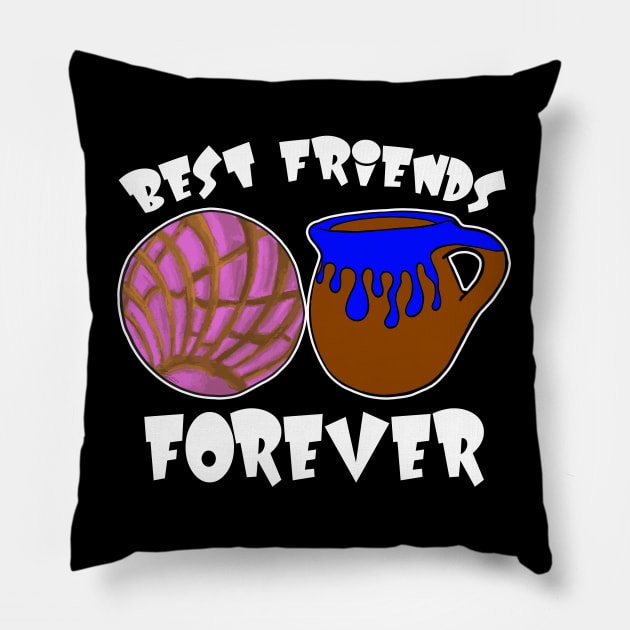 Concha Y Coffee Best Friends Forever Pillow by That5280Lady