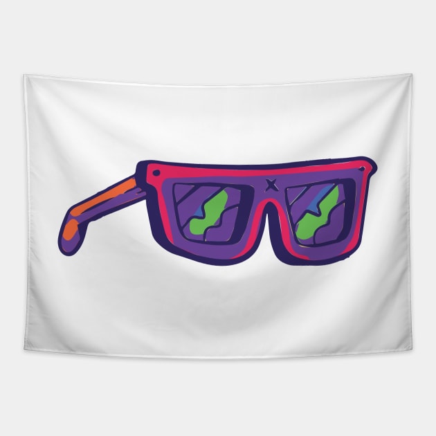 Crazy Halloween Party Glasses Tapestry by Islanr