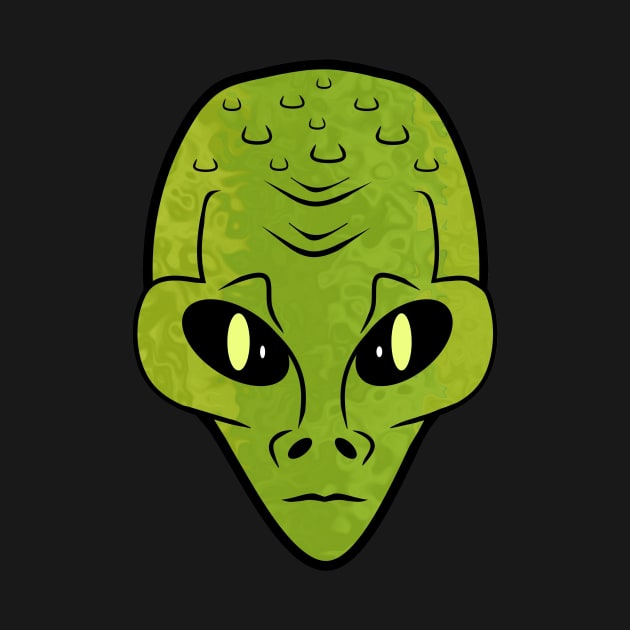 FUNNY Green Alien Head by SartorisArt1