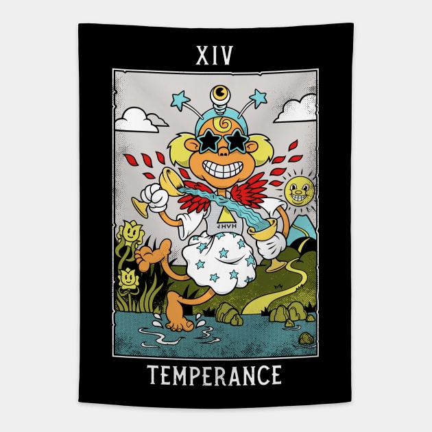 Temperance - Mystical Medleys - Vintage Cartoon Tarot Tapestry by Mystical Medleys