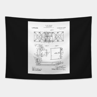 Wright Brothers Aircraft Patent - Aviation Art - Black And White Tapestry