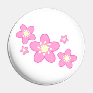 Sakura Cherry Blossom Flower Clusters in White Background Pin