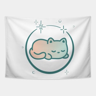 Cute Cat Kitten Kitty in Space Galaxy Tapestry