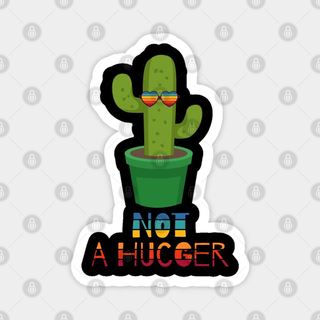 Not A Hugger Funny Sarcastic cactus Magnet by heidiki.png