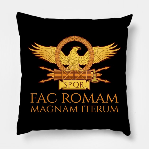 Classical Latin - Fac Romam Magnam Iterum - Ancient Rome Pillow by Styr Designs