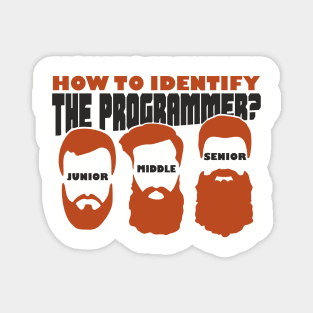 Software Dev Programmer Funny Beard Levels Magnet