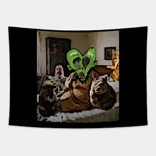 watercolor heart zombie groundhog cat nightmare Tapestry