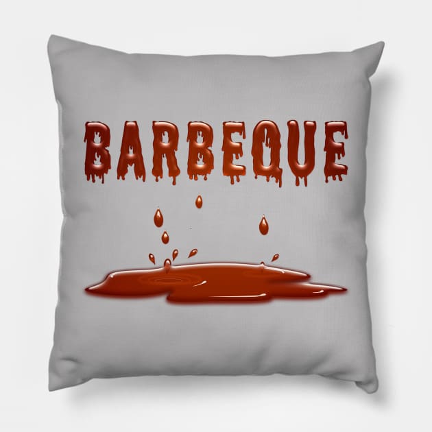 Dripping Barbeque Pillow by 2HivelysArt